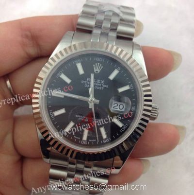 (EW) Clone Swiss ETA3255 Replica Rolex Datejust II SS Black Face Datejust II Watch 41mm 1