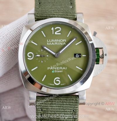 NEW! Clone Panerai Luminor Marina Esteel &8216;Verde Smeraldo PAM01356 Watch Olive Green 44mm 1