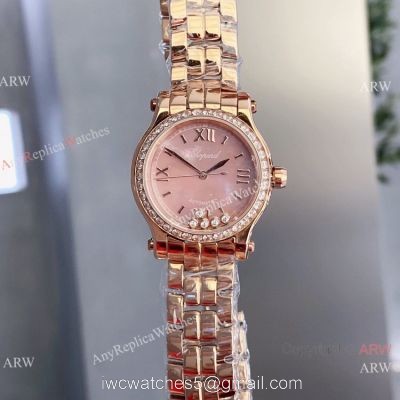 Copy Chopard Happy Sport 30mm quartz Watch Pink Rose Gold Case 1