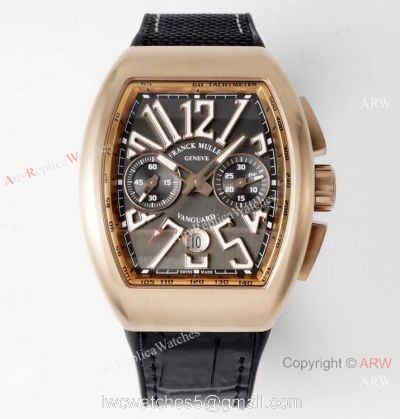 Swiss Grade 1-1 Replica Franck Muller Vanguard Yachting V45 Seagull 7750 Chrono Watch Smoky gray Dial 1
