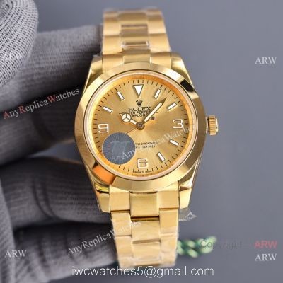 Swiss Quality Rolex Explorer All Gold Men Watch Citizen 8215 Movement 1