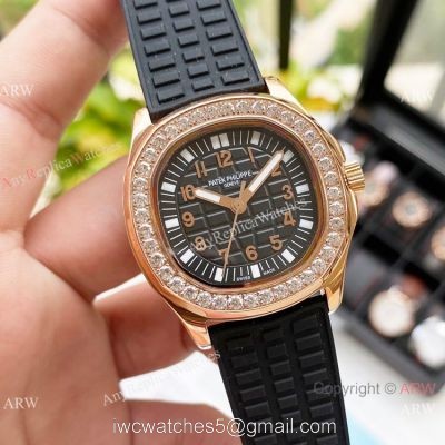 Replica Patek Philippe Lady-Aquanaut Watch Diamond Bezel Rose Gold 1