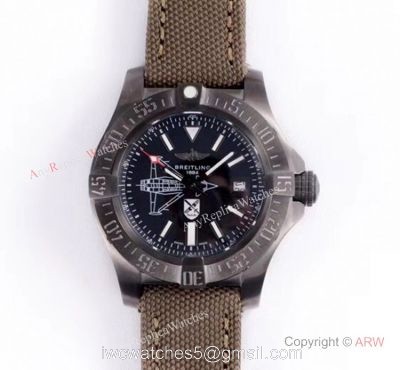 GB Factory Breitling Avenger Seawolf II Boelcke Limited Edition Copy Watch Black Steel Green Band 1