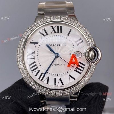 V6 Factory Swiss Copy Cartier Ballon Bleu 42MM Diamond Bezel Watch Automatic Movement 1