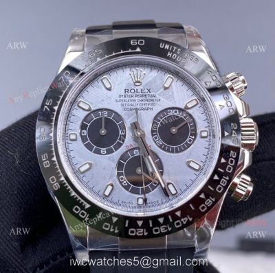 New Rolex Daytona Meteorite Dial Noob Factory Daytona 4130 Superclone Oysterflex Strap Watch 1