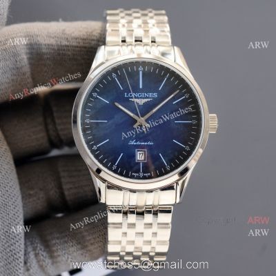 Replica Longines Elegant 316L SS Strap Blue Meteorite Texture Dial Watch 8215 Movement 1