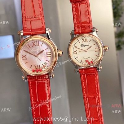 Clone Chopard Happy Sport Couple Watches Quartz 2-Tone Rose Gold 1