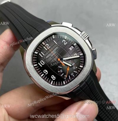 Grade AAA Copy Patek Philippe Aquanaut Chronograph 5968a Watch Gray Dial Rubber Strap 1