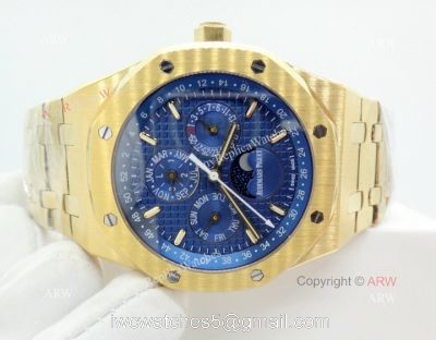 Audemars Piguet Royal Oak Perpetual Calendar Replica Watch Blue Dial Yellow Gold 1