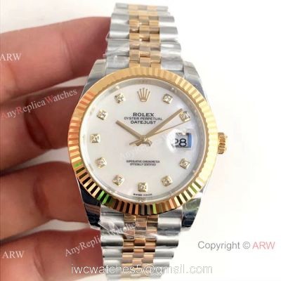 EW Factory Rolex Datejust ii Swiss 3235 Watch White MOP Dial Two Tone 1