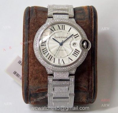 (TW) Best Replica Cartier Ballon Bleu Diamond Watches With Silver Dial 1