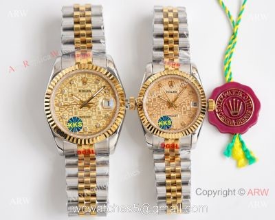 Knock-off ROLEX Datejust Two-Tone White Dial 28mm/36mm Watch Citizen 8215 1