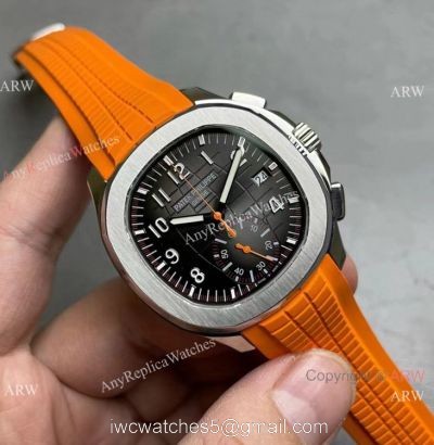 Grade AAA Patek Philippe Aquanaut Chronograph Caliber CH28 Watch Orange Rubber Strap 1