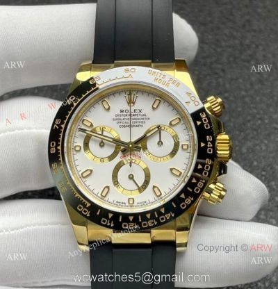 Noob Factory 1:1 4130 Rolex Daytona Oysterflex Strap White Face 40mm 1