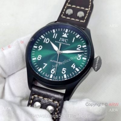 Best Quality IWC Pilots Automatic Watch Olive Green Face 43mm 1