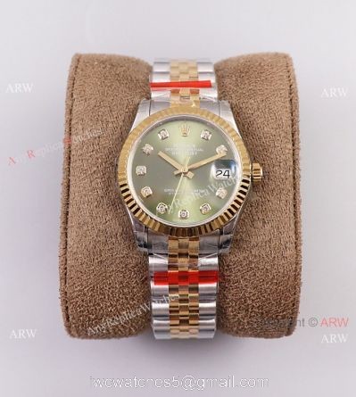 (TWF) Green Dial Rolex Datejust Jubilee Bracelet Swiss Replica Watches 31mm 1