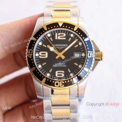 Swiss Replica Longines Hydro conquest TWF 2-Tone Black Dial Watch 1