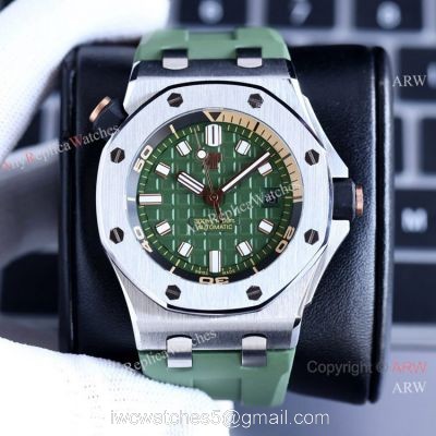 Swiss Copy Audemars Piguet Royal Oak Offshore Diver AP 3120 Olive Green Face 1