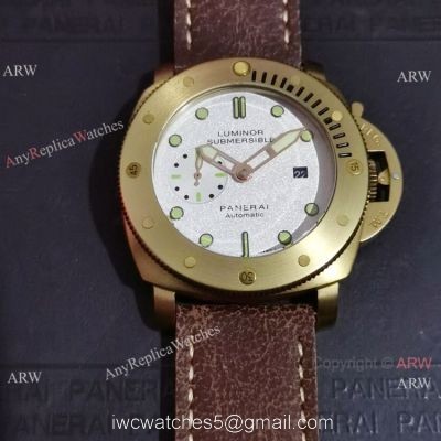 New Clone Panerai Submersible Bianco PAM1223 Watch 42mm Yellow Gold Case 1