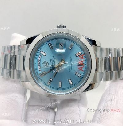 Clone Rolex Day-Date Ice Blue 40mm Presidential Diamond Markers 1