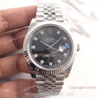 (EW) AAA Rolex Datejust II SS Jubilee Band Rhodium Diamond Dial Watch ETA3255 1