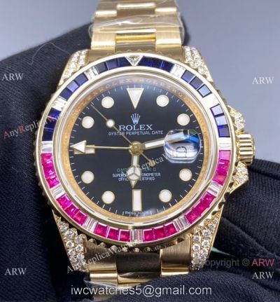 Swiss 3186 Rolex GMT-Master II 116758Saru All Gold Watch Swiss Replica GMTII 1
