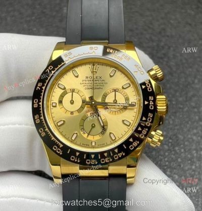Noob Factory Super Clone 4130 Rolex Daytona Champagne Dial Oysterflex Strap watch 40mm 1