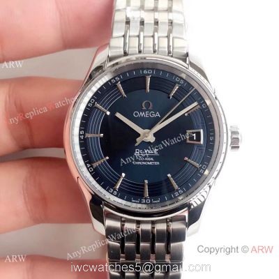 Swiss Grade Omega De Ville Hour Vision VSF 8500 Watch Stainless Steel Dark Blue Face 1