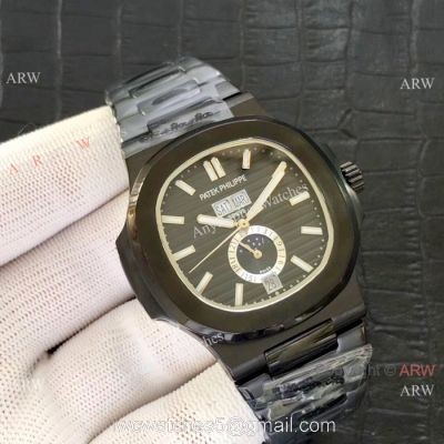 High Qaulity Replica Patek Philippe Nautilus Annual Calendar All Black Watch 1