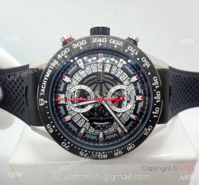 Copy Tag Heuer Carrera Calibre 01 Black Chronograph Dial watch 45mm 1
