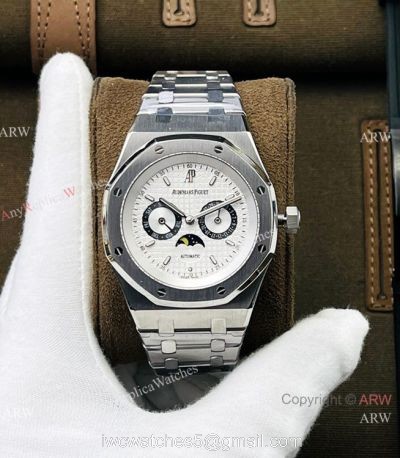 TW factory Swiss Copy Audemars Piguet Annual Calendar Moonphase Watch 41mm Panda Dial 1