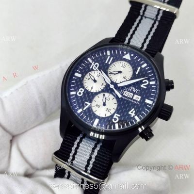 New Copy IWC Pilots Blacksteel Nylon Strap Watch Automatic 1