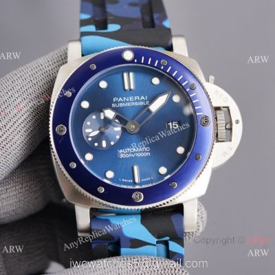 Copy Panerai Luminor Submersible Camo Rubber Strap Watch Pam1068 1