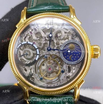 Swiss Patek Philippe Grand Complications Moonphase Tourbillon Watch Yellow Gold 42mm 1