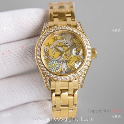 JH Factory Replica Rolex Pearlmaster 81158 Yellow Gold Watch 34mm 1