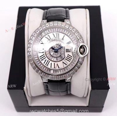 Diamond Cartier Ballon Bleu Watch 42mm High Quality Replica 1