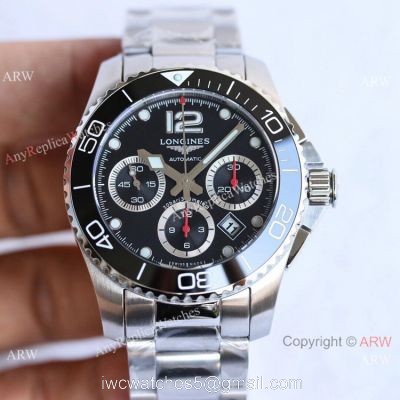Swiss Replica Longines Hydroconquest 7750 TWF Ss Black Dial Watch 41mm 1