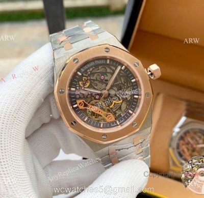 Replica Audemars Piguet Skeleton Royal Oak Watches Two Tone Rose Gold 1