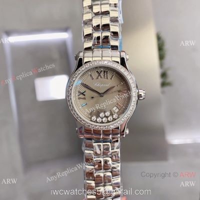 Knockoff Chopard Happy Sport quartz Watch Rhodium Grey Stainless Steel 1