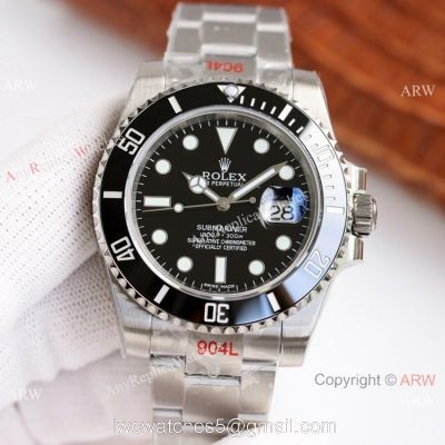 AVA Swiss Copy Rolex Submariner Date 40 Cal.3135 Watch Black Dial 904L Steel 1