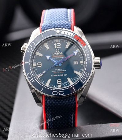 New Copy Omega Planet Ocean 600M Americas Cup Watches Blue Dial 1