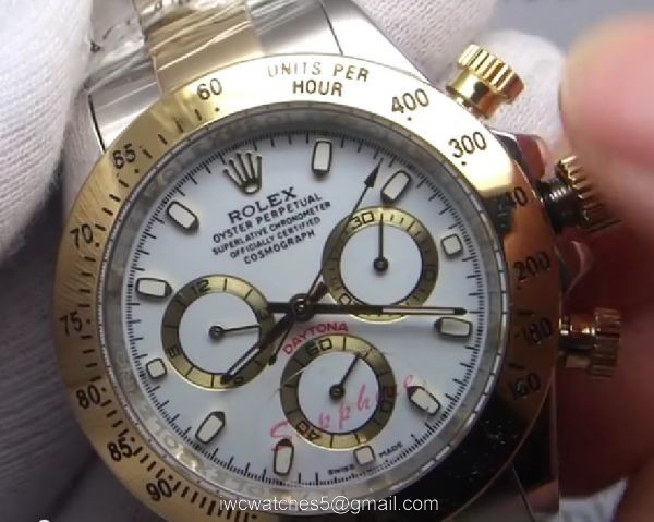 Rolex 2-Tone Daytona Men Watch White Face 40mm 1