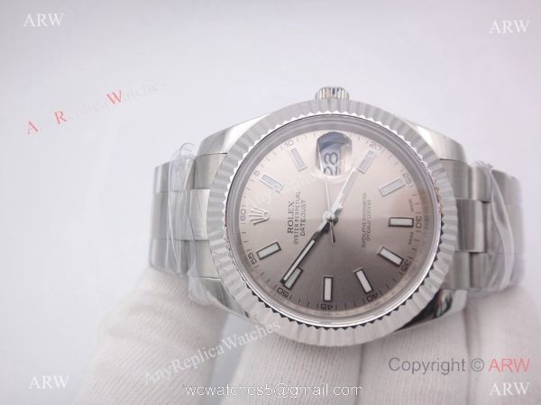 NEW UPGRADED Rolex Datejust II 41mm Replica Watch SS Oyster Silver Face AAA+ 1