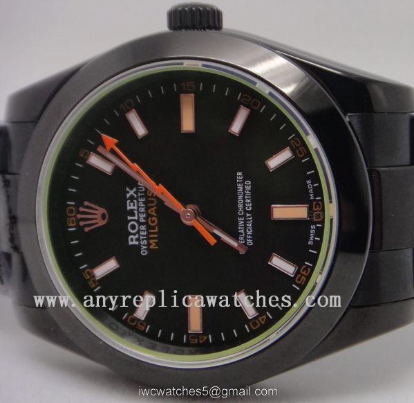 All Black Rolex Milgauss Watch w/ Black Face 40mm 1
