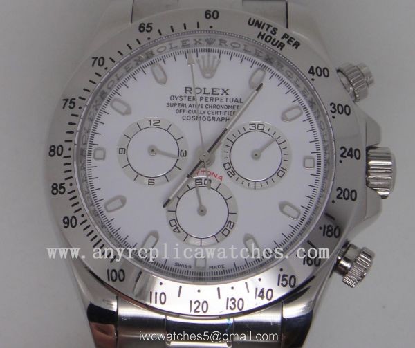 High Quality Rolex Daytona Replica Watch SS White Dial 1
