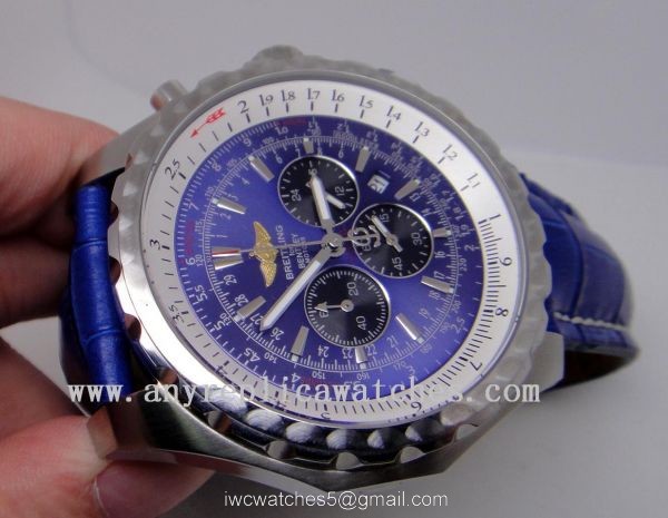 Copy Breitling Bentley Blue Chronograph Blue Leather watch 1