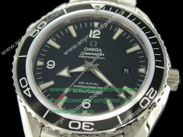 Replica Omega Seamaster Planet Ocean Watch Stainless Steel Black Dial 43mm 1