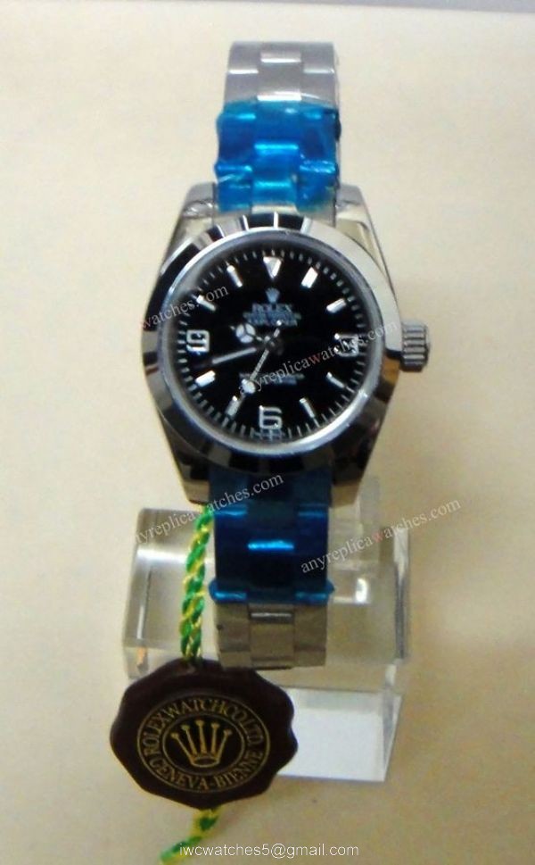 Rolex Explorer Oyster Band Black Face Replica Ladies Watch 1