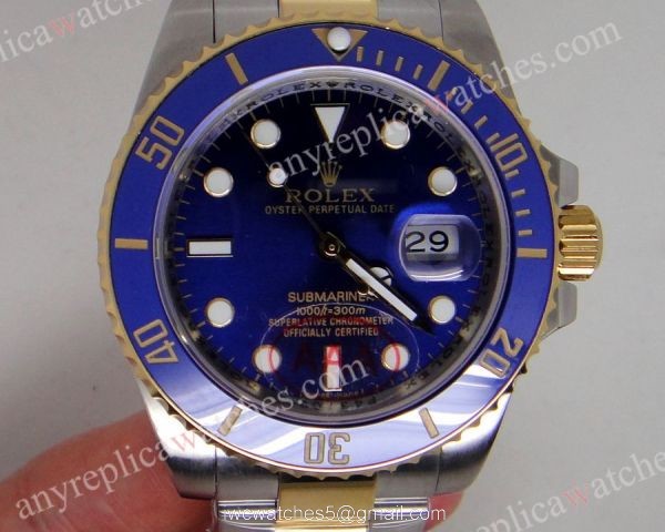 Ceramic Bezel Rolex Submariner Two Tone Blue Face Watch 1