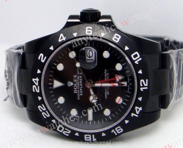 Solid Black Case Replica Rolex Explorer II Men Watch 1
